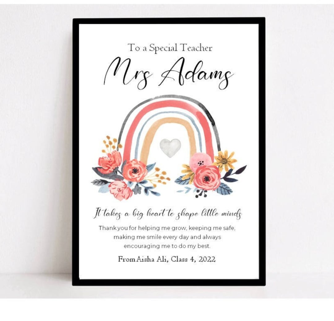 Teacher Print, Teacher Frame, Teacher Gift, Thank You Teacher Gift