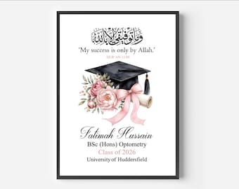 Muslim graduation gifts, islamic graduation gift, graduation gifts for her, graduation frames, Arabic, Dua, Ramadan, Eid, Alim, Alimah