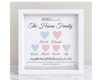Islamic Family Tree Frame, Islamic Frame Gift, Muslim Baby Gift, New Home, Ramadan, Eid Gifts