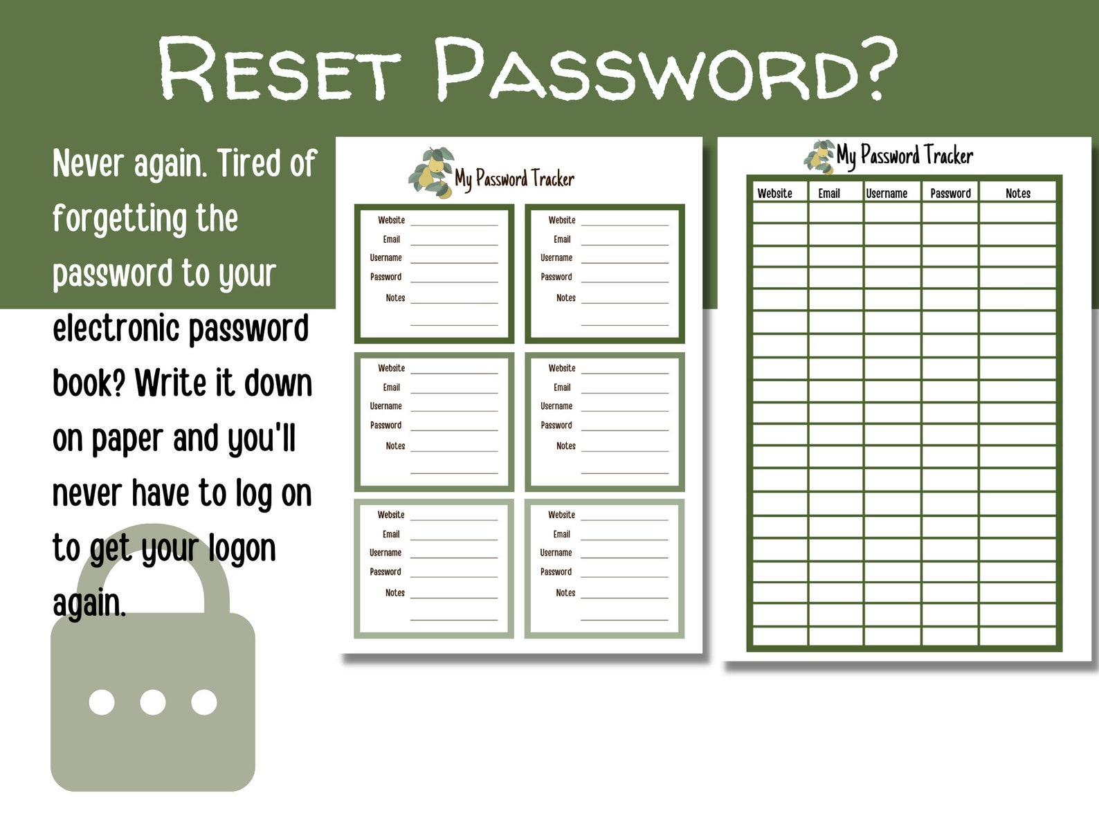 Editable Password Tracker Printable • Multi‑color Password Log • Login ...