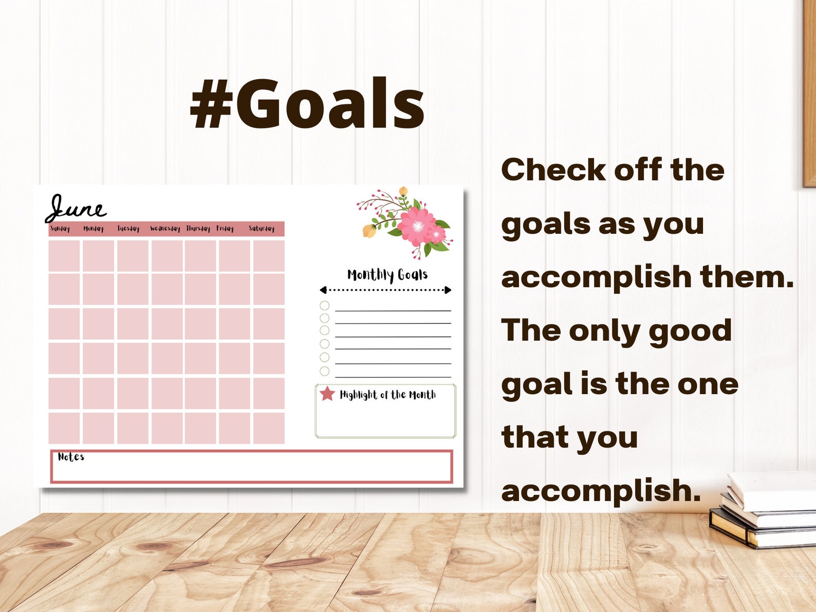 Blank Calendar Printable - Large Wall Calendar- Monthly Calendar- Cute ...