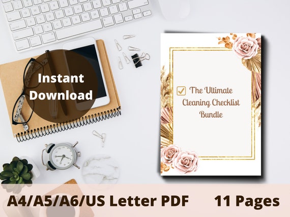 The Ultimate Deep Cleaning Checklist Bundle Pink Printable | Etsy