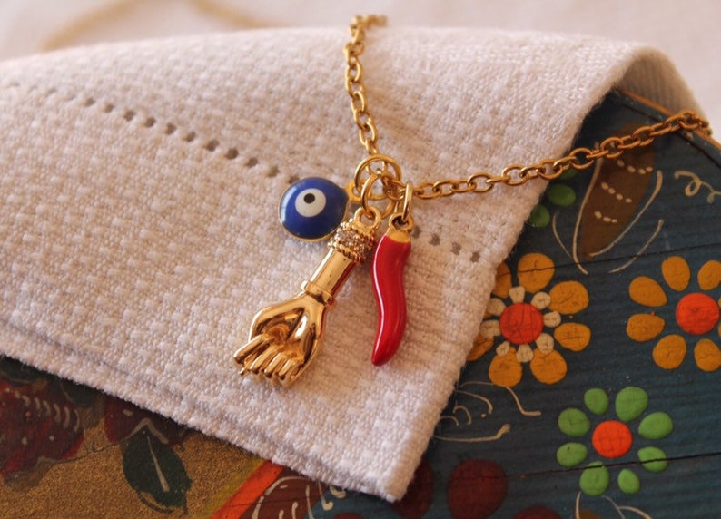 Mano Figa Necklace Italian Horn Necklace Hand Jewelry Gesto Etsy