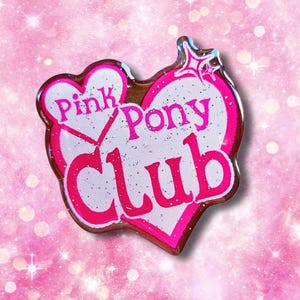 My Little Pink Pony Club Pin, Glitter Resin Badge