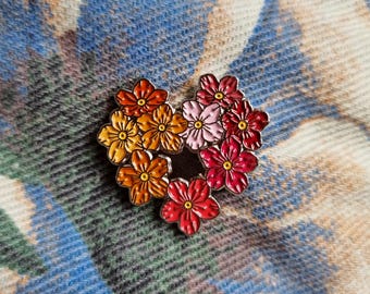 Pin de solapa de orgullo lésbico con diseño de nomeolvides, insignia de esmalte suave y duro