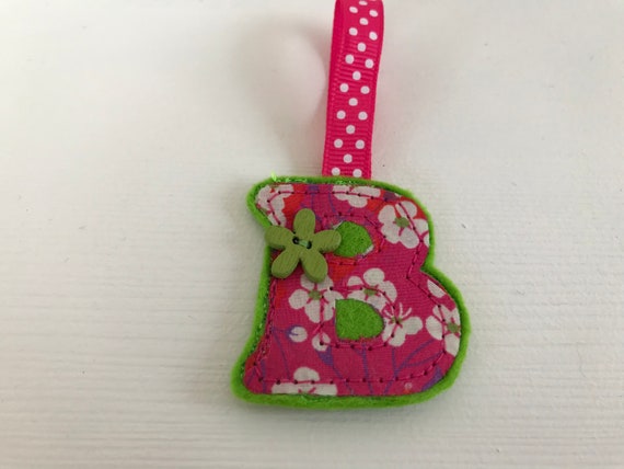 Fabric reusable initial gift tag