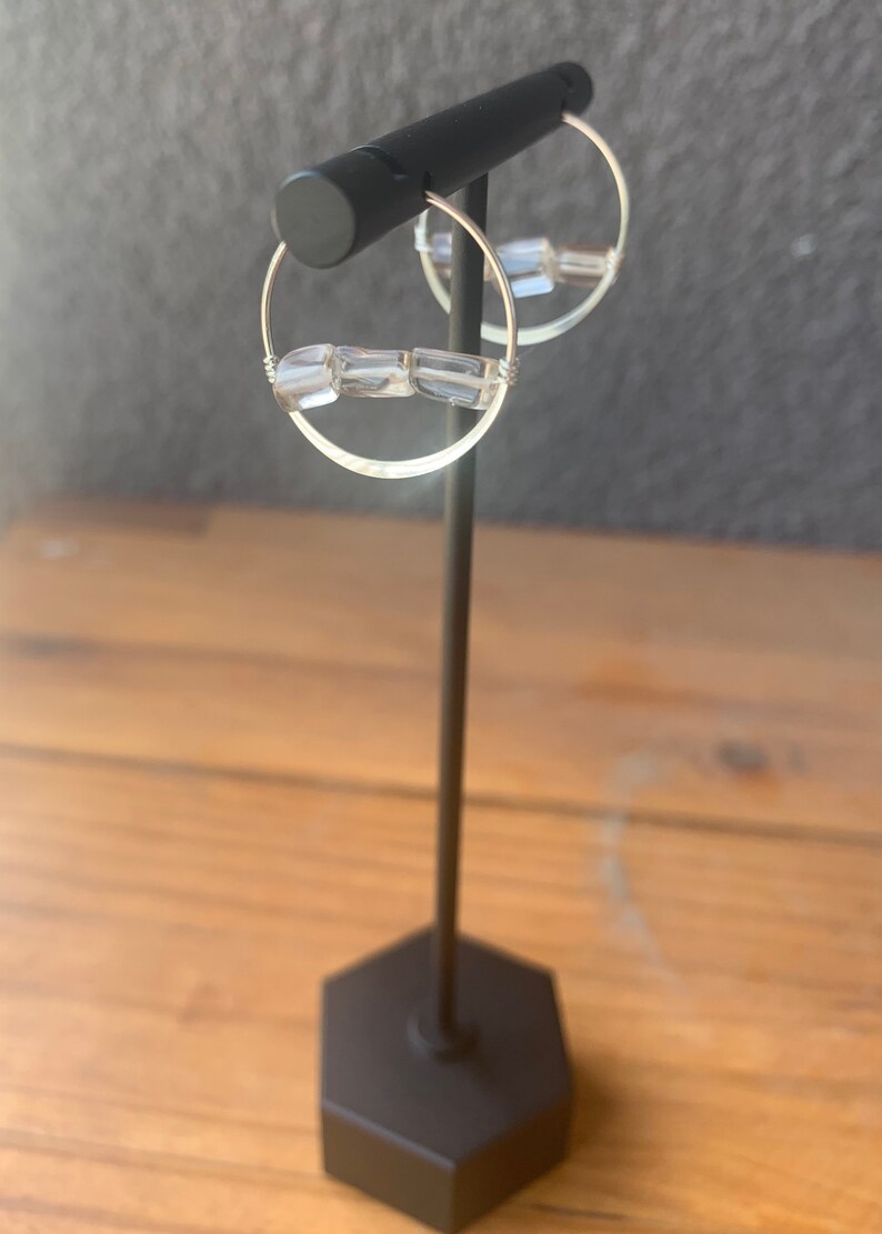 Smokey Quartz hoop earrings