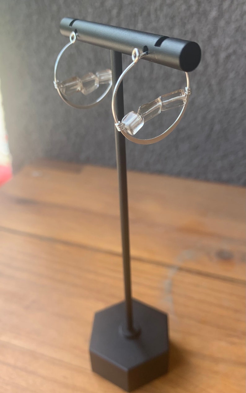Smokey Quartz hoop earrings