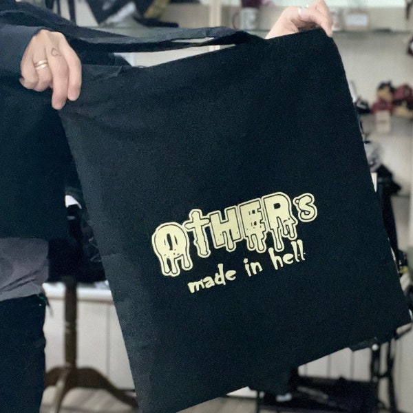 OTHERS made in HELL Totebag Jute Tasche, Einkaufstasche