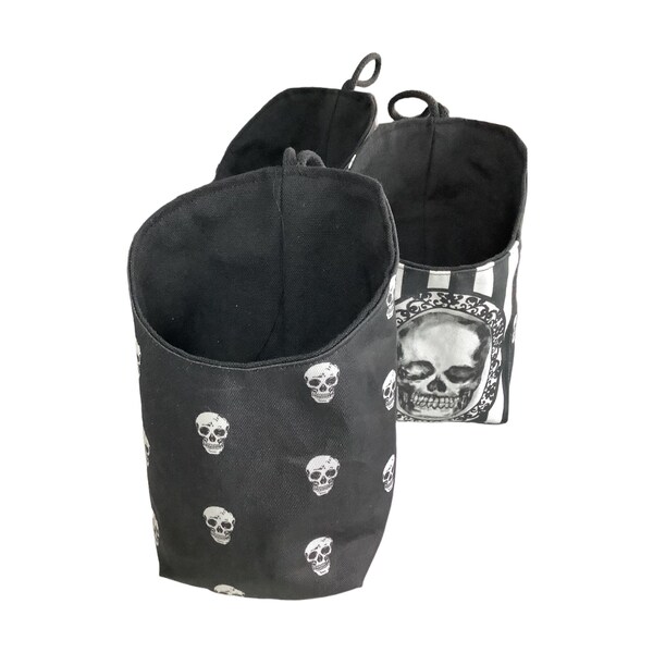 Utensilo Skull, hanging basket fabric, storage for the apartment, kitchen, bathroom, camper with skull
