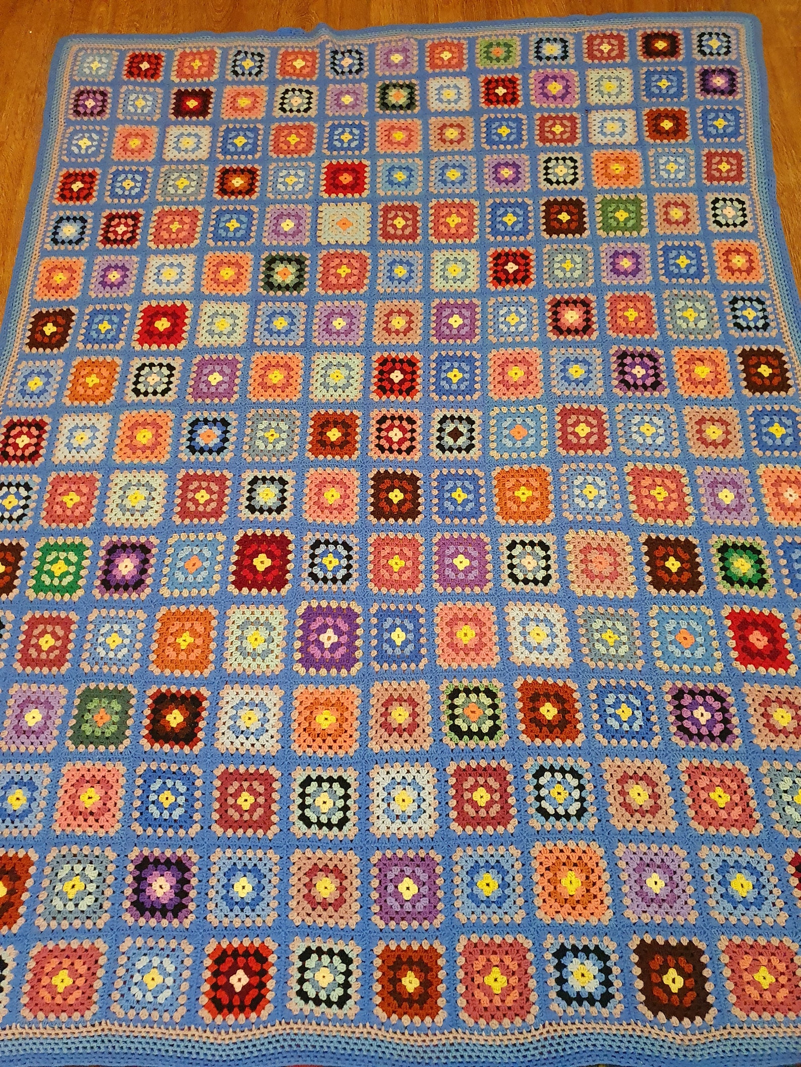 Crochet wool blanket Handmade Russian knitted blanket Vintage Etsy