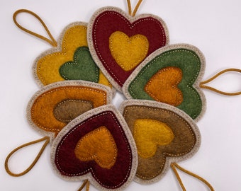 Mini Fall Heart Ornament Set // MINI Fall Ornaments // Autumn