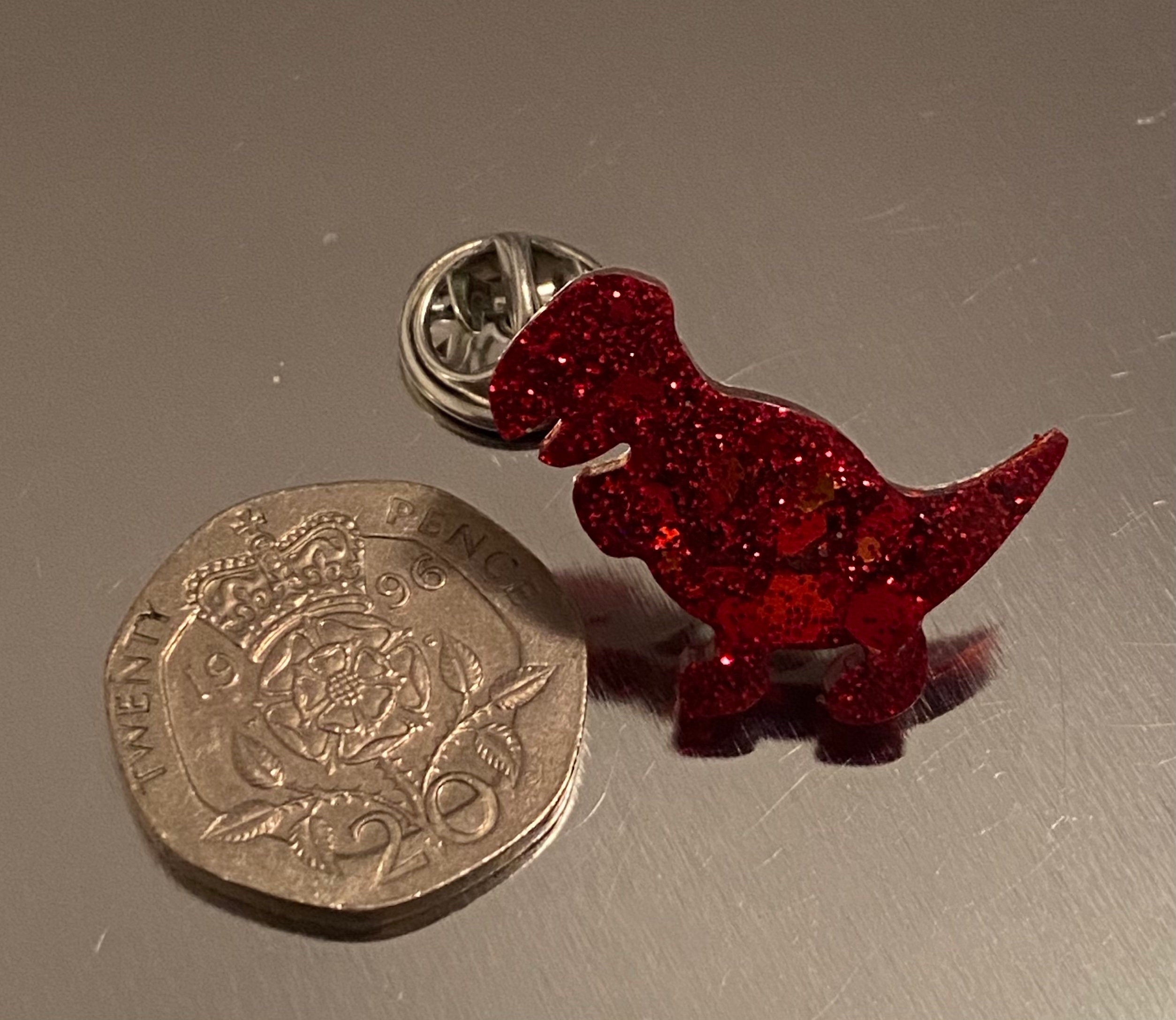 Tiny Sparkly Rainbow Dinosaur Lapel Pin Badge Etsy