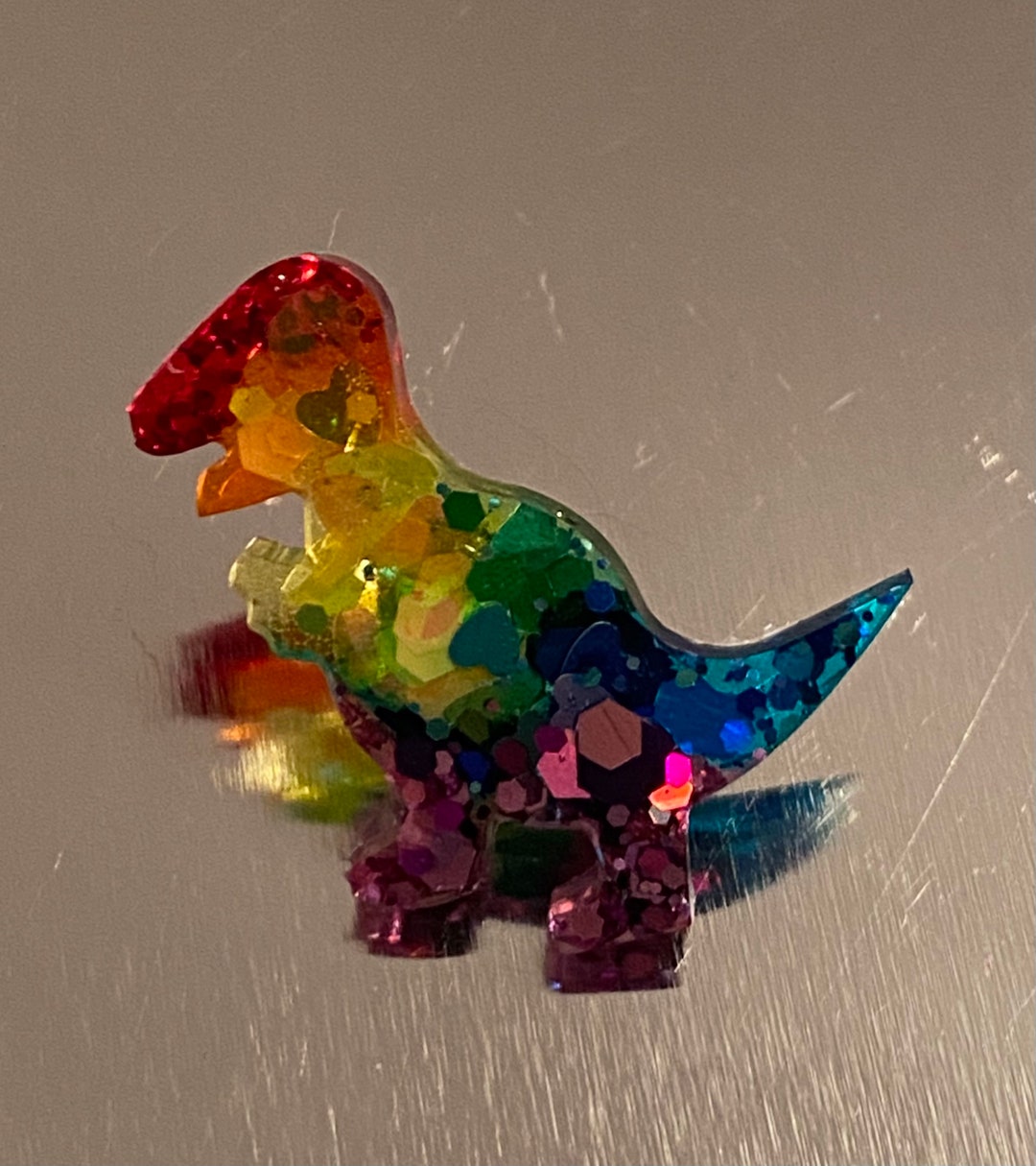 Tiny Sparkly Rainbow Dinosaur Lapel Pin Badge Etsy