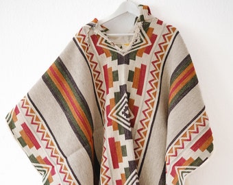 Thick Wool Poncho with Hood | Made by Indigenous Hands in Ecuador