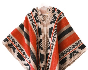 Thick Wool Poncho with Hood | Made by Indigenous Hands in Ecuador