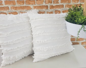 white throw pillow covers