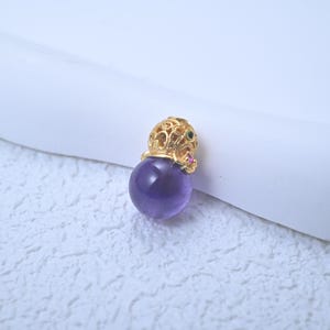 24K Gold Plated Gemstone Gourd Charm, Calabash Pendant, Fortune Necklace, Good Luck Bracelet, Protection Earring,Lucky Symbol Jewelry Charms
