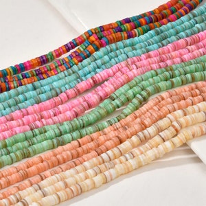 Colorful Shell beads, Shell Wheel Bead, Pony Bead, Donut Bead, Round Chip Bead, Flat Round Beading diy Bracelet Necklace Jewelry Accessories