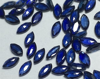 Naturalny niebieski szafir w kształcie markizy, kamień urodzinowy marca, luźny kamień w szlifie markizy, fasetowany szafir do wyrobu biżuterii 2*4 mm
