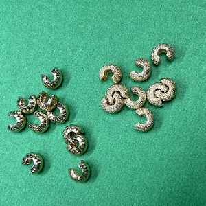 14k Gold überzogene gewölbte Crimp-Abdeckungs-Perle, halb-gebohrte Crimp-End-Perlen, Goldton-Kürbis-Crimp-Perlen für die Schmuckherstellung 3 mm 4 mm