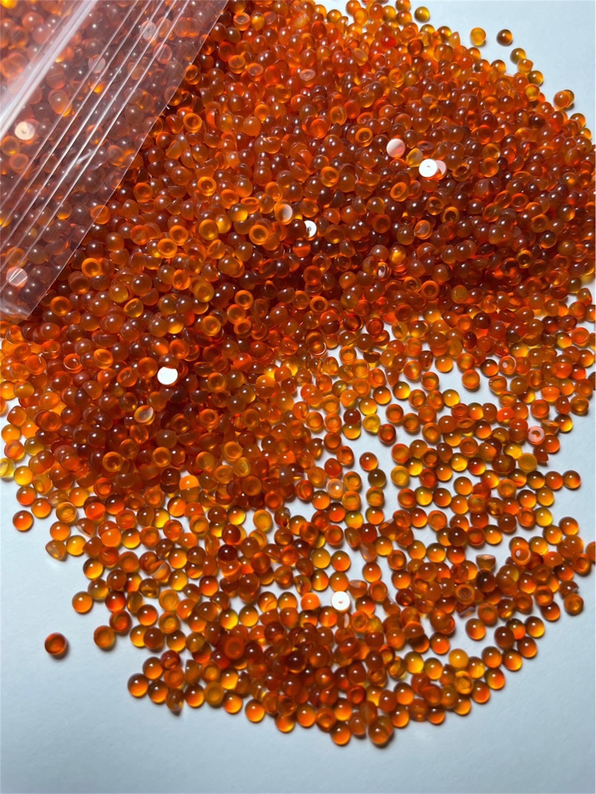 Natural Orange Agate Round Cabochon, January Birthstone, Agate Loose Stone, Smooth Round Gemstone for Jewelry Bezel Setting 2mm 2.5mm