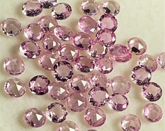 Natural White Sapphire Round Cabochon, March Birthstone, Round Rose Cut Loose Stone, Faceted Sapphire Gemstone for Jewelry Making 2.5mm