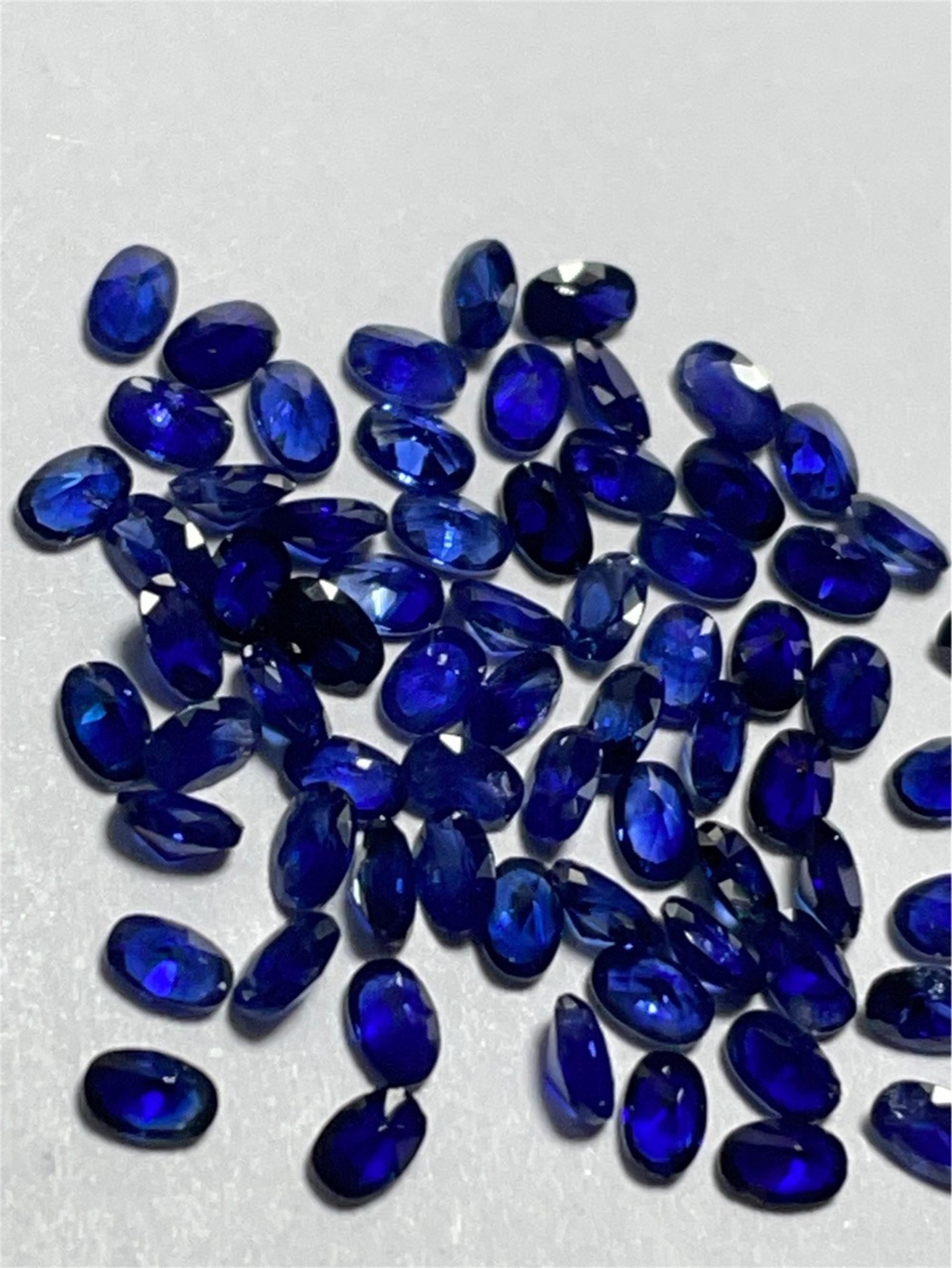 Blue Sapphire Oval Faceted Gemstone, Oval Cut Stone, March Birthstone, Jewelry Prong Setting Loose Stones Gem, Oval Flatback 2*3mm