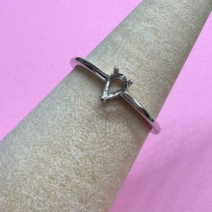 Sterlingzilveren solitaire ringinstellingen, zilveren druppelvormige ringkop, ring met drie tanden en klauw, ovale ring, verstelbare ring 3*5 mm