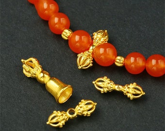 1pc 18K Solid Gold Vajra Dorje Bead, Solid Gold Vajra Bell Bead, Buddhism Bead, Tibetan Bead, Religious Bead Spacer for Bracelet Necklace