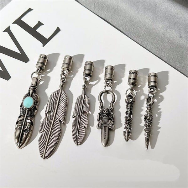 12pcs Bolo Tie Ends, Vintage Bolo Tie Tips, Bolo Tie DIY supplies, Buddha  Vajra Feather styles Optional,Bolo tie setting