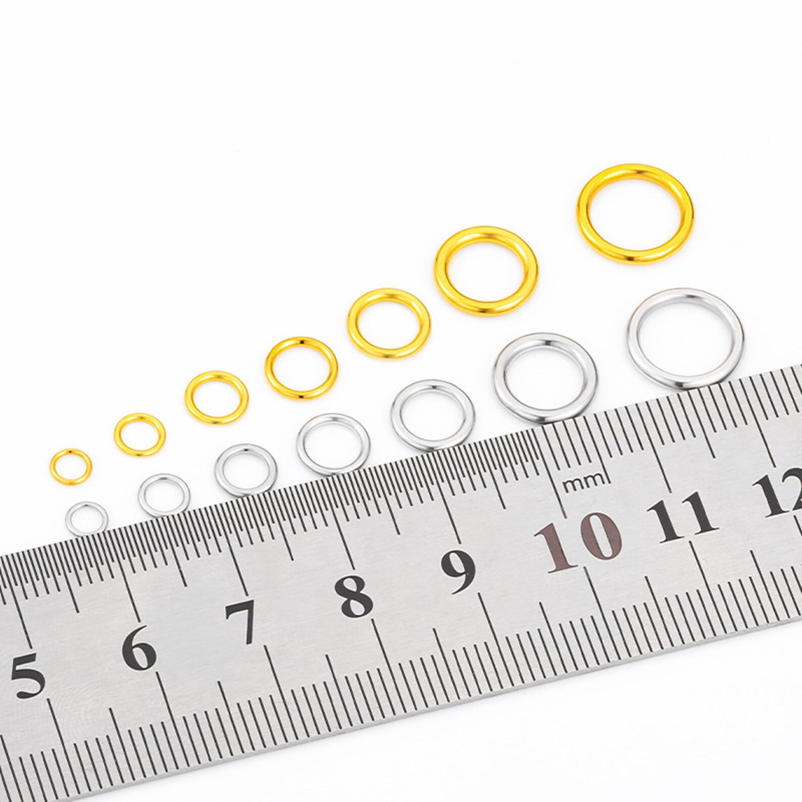 Round Jump Rings Stainless Steel Closed Jump Ring, Steel Seamless Round Jump Ring for ...