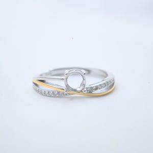 Zarte Ringfassung aus Sterling Silber (5 mm 6.5 mm 8 mm)