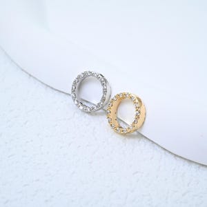14k Gold Plated Copper CZ Round Bead Frame: 11.5mm Circle Spacer