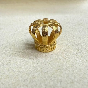 1 Stück 18K Solid Gold Kronenperlen, Solid Gold Queen Bead, Prinzessin Beads, Vintage Gold Bead, Royal Bead, Crown Spacer Beads für Armband 7,8 mm