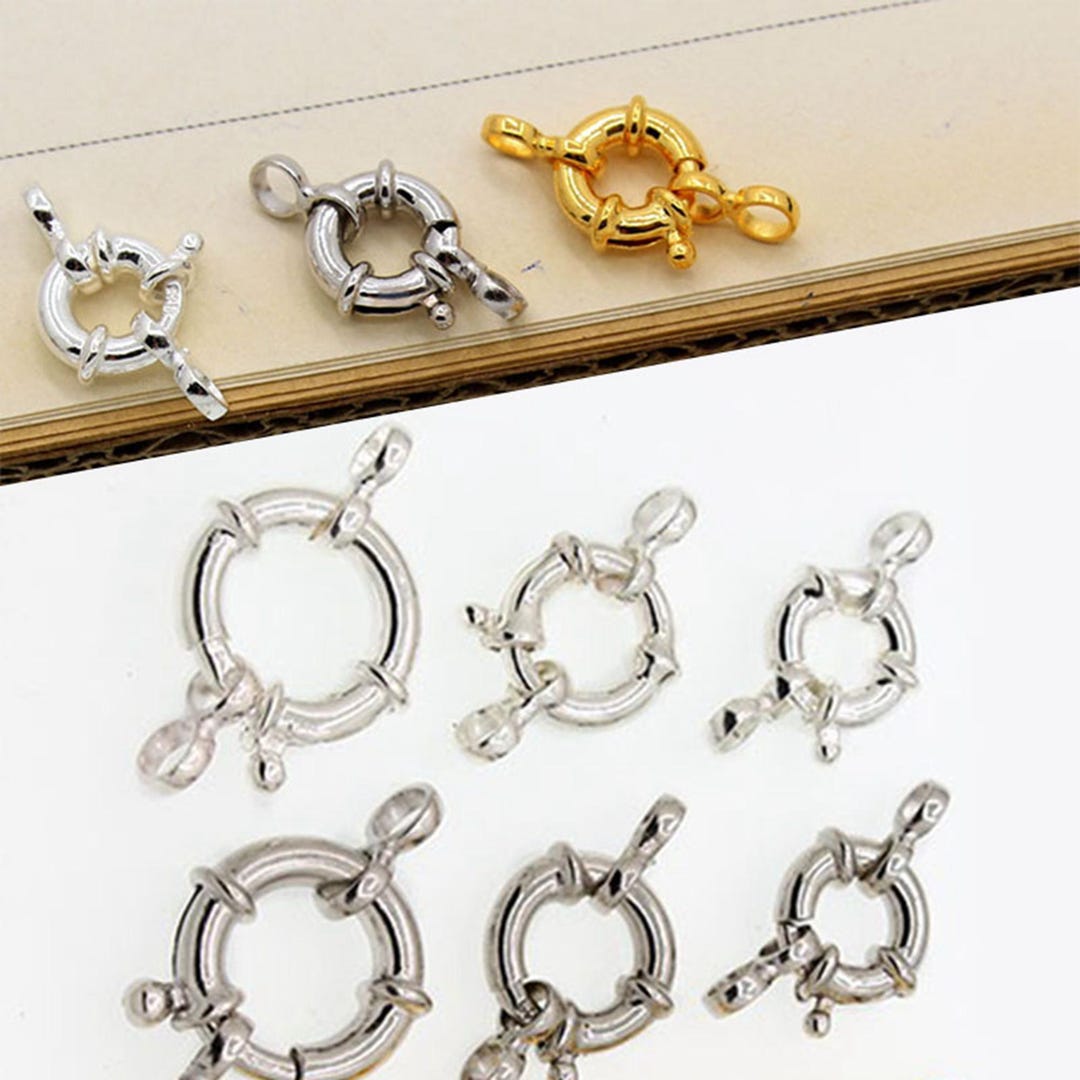 Sterling Silver Round Spring Clasp, Necklace & Bracelet Connector - Etsy
