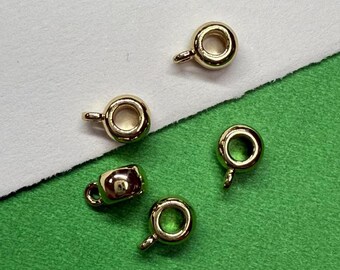 14K guldpläterad kopparfärgad munkpärla med CZ-zirkon