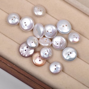 Woman Pearl Buttons, Natural Pearl Buttons With Two Holes, Pearl Sewing Button Size 10mm 12mm