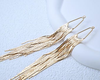 18K Gold Plated Tassel Charm, Waterfall Pendant