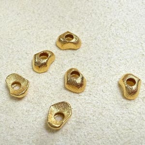 1pc 18K Solid Gold Nugget Bead, Solid Gold Irregular Bead, Geometric Bead, Chip Bead, Polygon Bead, Nugget Spacer for Bracelet & Necklace
