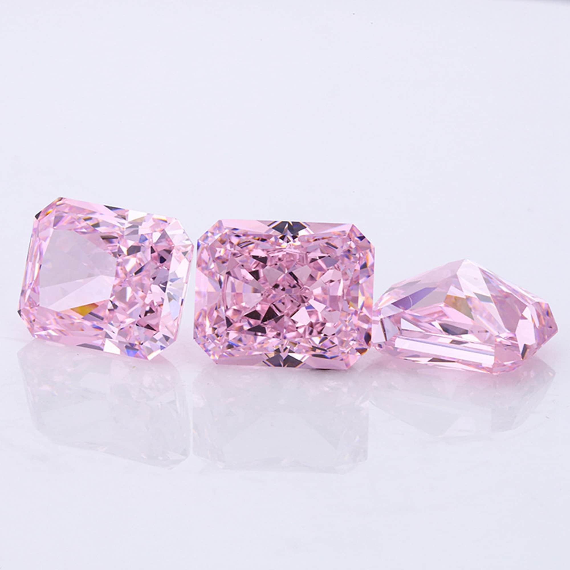Pink Cubic Zirconia Rectangular Faceted Loose Stone,Radiant Cut HQ Cubic Zircona Gemstone For Jewelry Prong Setting 5*7mm 7*8mm 8*9mm 9*11mm