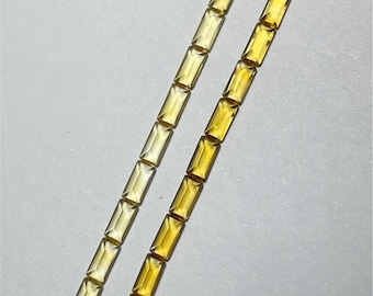 Gelb Quarz Rechteck Cabochon, Baguette Schritt Schnitt gelb Flatback lose Stein, Rechteck Edelstein für die Schmuckherstellung Lieferungen 2 * 4 mm
