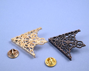 Triangle Collar Pin, Collar tips, Collar studs, Collar pins Collar tips triangle, Victorian Baroque Style