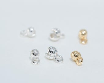 14K Gold Plated Flower Clamshells End Tip Covers, Fold Over Clamshells, Bead Tip Crimp Beads, Knot Tip Cover Ends, Knot Cover Bead 4mm 5mm
