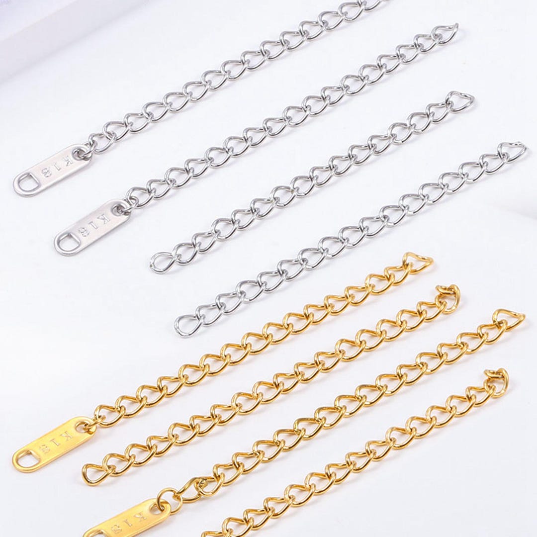 Stainless Steel Curb Chain Extension With Oval Quality Tag, Steel ...