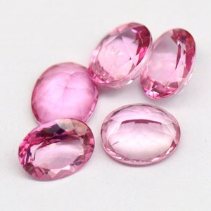 Pink Oval Topaz, Oval Cut Gemstone, Faceted Oval Loose Stone for Bezel Settings, Oval Loose Gemstone,December Birthstone 3*4mm 4*5mm