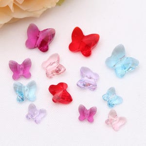 Colorful Glaze Butterfly Bead, Bracelet Bead Spacer, Winged Bead, Insect Bead, Animals Bead, Flying Bead, Nature Bead, Symbolic Bead 6mm 8mm