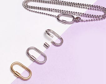 Sterling Silver Rectangle Screw Clasp, s925 Silver Oval Clasp, Screw Connector, Necklace Clasp, Bracelet Clasp, Jewelry Connector
