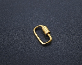 18 kt massief gouden hartschroefsluiting, gele ovale connector