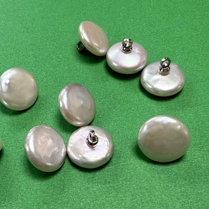Natural White Pearl Buttons, Natural Pearl Buttons With Wire Shank, Pearl Sewing Button Size 9mm 12mm